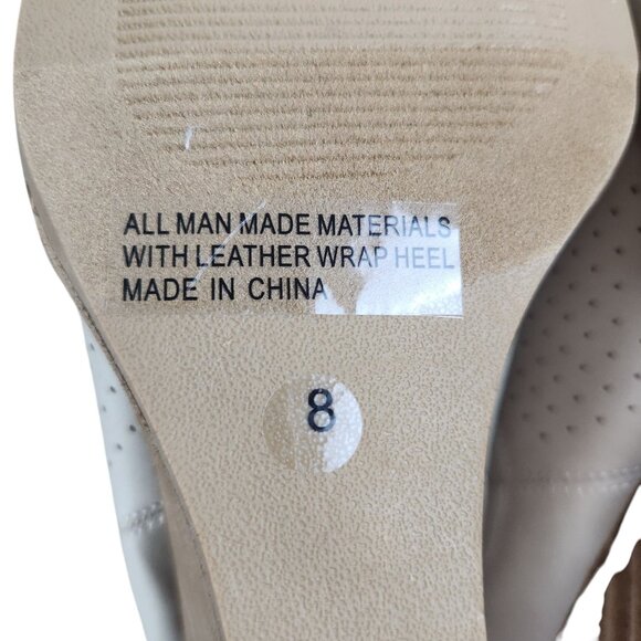 DV By Dolce Vita Gerdy Beige Bootie Size 8 Leather Wrap Wedge Heel - Picture 5 of 9